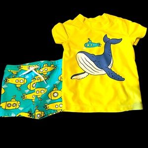 Baby Boy Whale 2 piece Rash Guard Bathing Suit